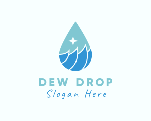 Ocean Water Droplet logo design