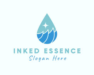 Ocean Water Droplet logo design