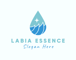 Ocean Water Droplet logo design