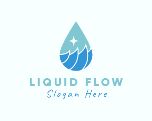 Ocean Water Droplet logo design