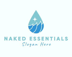 Ocean Water Droplet logo design