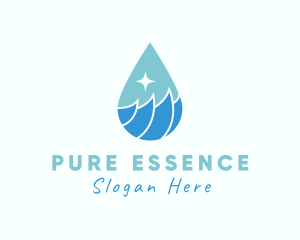 Ocean Water Droplet logo design