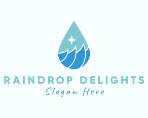 Ocean Water Droplet logo design