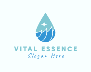 Ocean Water Droplet logo design