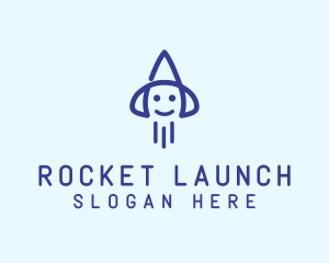 Smiley Rocket Ship logo