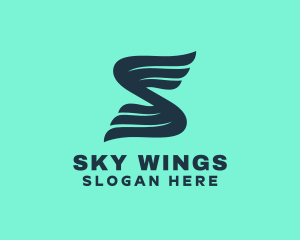 Wing Business Letter S logo design