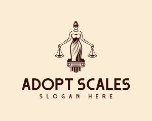 Lady Justice Scales Pillar logo design