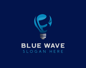 Blue Bulb Letter B logo design