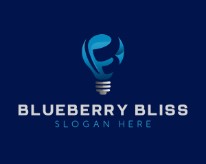 Blue Bulb Letter B logo design