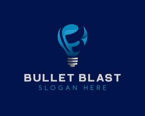 Blue Bulb Letter B logo design