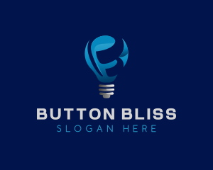 Blue Bulb Letter B logo design