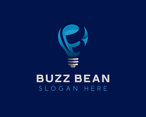 Blue Bulb Letter B logo design