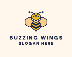 Geometric Bee Insect logo design