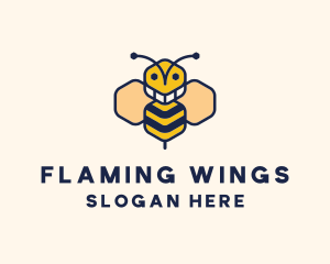 Geometric Bee Insect logo design