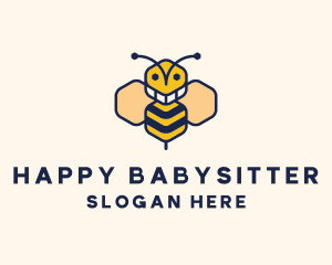 Geometric Bee Insect logo design