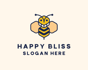 Geometric Bee Insect logo design