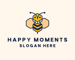 Geometric Bee Insect logo design