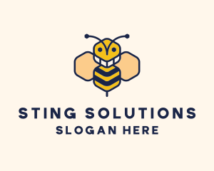 Geometric Bee Insect logo design