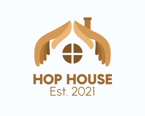 Wooden Hand House  logo design