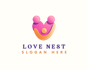 Heart Family Love logo design