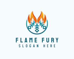 Flame Cooling Breeze logo design