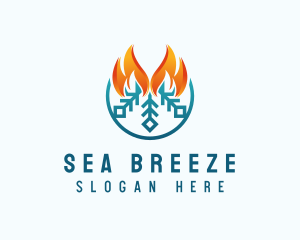 Flame Cooling Breeze logo design