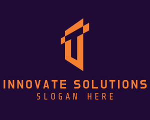 Orange Startup Letter T Logo
