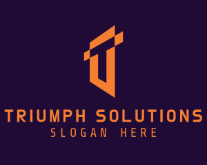 Orange Startup Letter T logo design