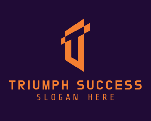 Orange Startup Letter T logo design