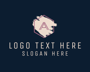 Hexagon Makeup Letter A logo