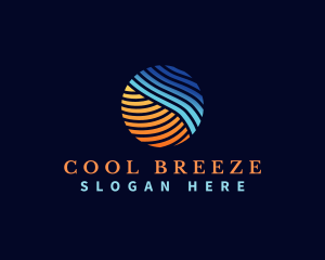 HVAC Heating Cooling Wave logo design