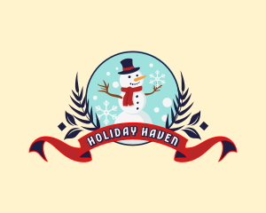 Christmas Holiday Snowman logo design