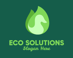 Green Eco Bird logo design