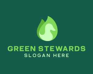 Green Eco Bird logo design