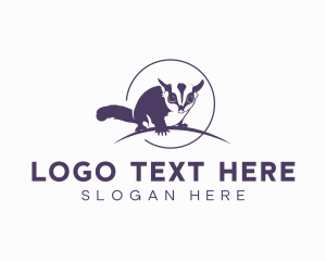 Wild Sugar Glider Animal logo