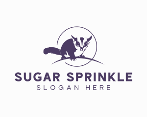 Wild Sugar Glider Animal logo design