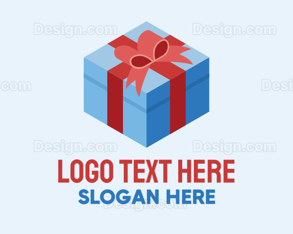 Isometric 3D Gift Present Logo
