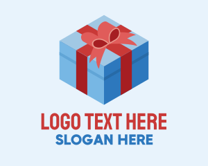 Isometric 3D Gift Present Logo