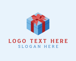 Isometric 3D Gift Present logo