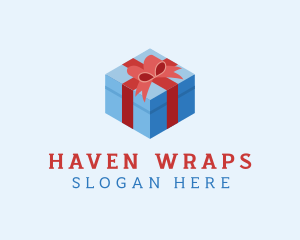 Isometric 3D Gift Present logo