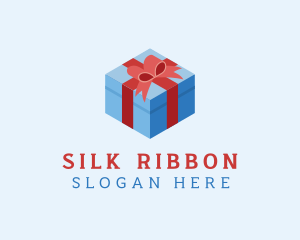 Isometric 3D Gift Present logo design