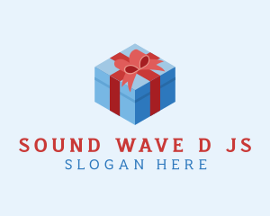 Isometric 3D Gift Present logo design