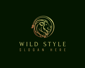 Luxury Wild Lion logo design