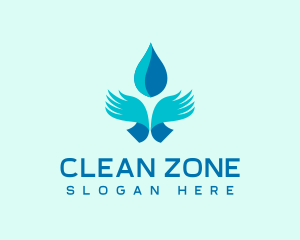 Abstract Hand Clean Water logo