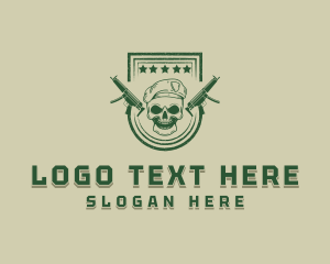 Military Gun Skull logo