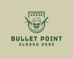 Military Gun Skull logo