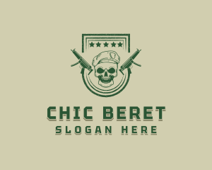 Military Gun Skull logo