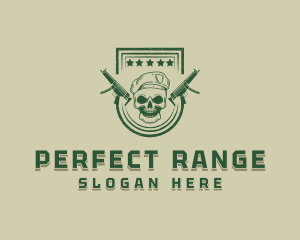 Military Gun Skull logo design