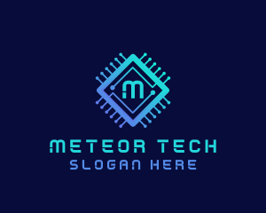 Tech Circuit Microchip logo design