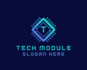 Tech Circuit Microchip logo design